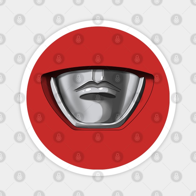 Mighty Morphin Power Mask RED Magnet by BossFightMAM